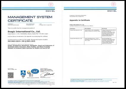 iso 9001 enagic kangen water