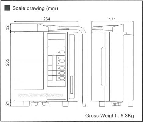 kangen water machine leveluk jriv dimension size